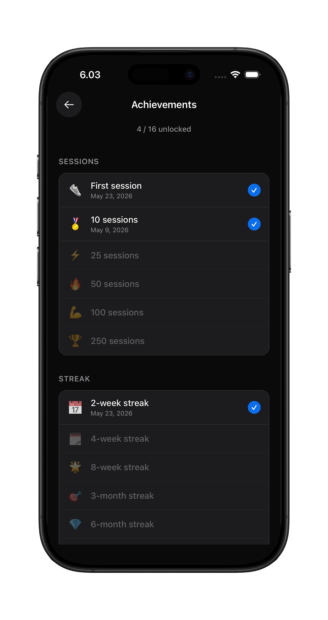 GymLuv achievements